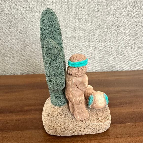 RARE VTG Native American Painted Nativity Scene Sand Pottery‎ Jesus Mary Joseph - Picture 4 of 7